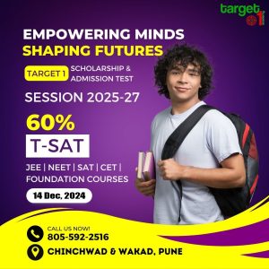 "60% Off T-SAT Academic Offer Banner at Target 1 Academy, Pune."