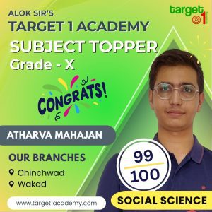 Atharva Mahajan - Grade 10 Social Science Topper at Target 1 Academy Chinchwad and Wakad