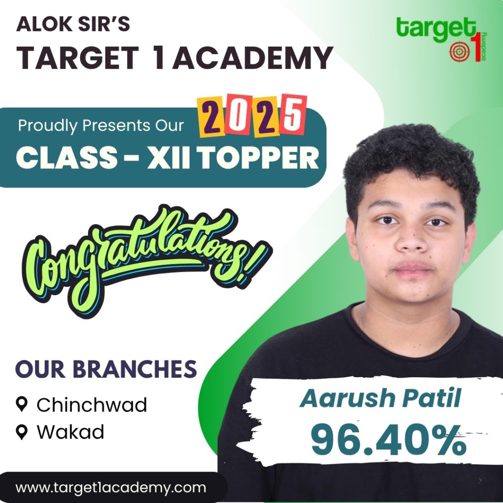 Class 12 Topper Aarush Patil of Target 1 Academy scored 96.40% - 2025 Topper Celebration