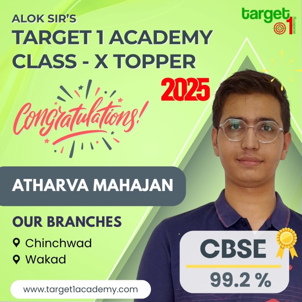 Atharva Mahajan - Target 1 Academy Class 10 CBSE Topper 2025 with 99.2% - Chinchwad & Wakad Branches