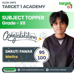 Smruti Pawar, Maths subject topper of Grade XII at Target 1 Academy, scored 95 out of 100