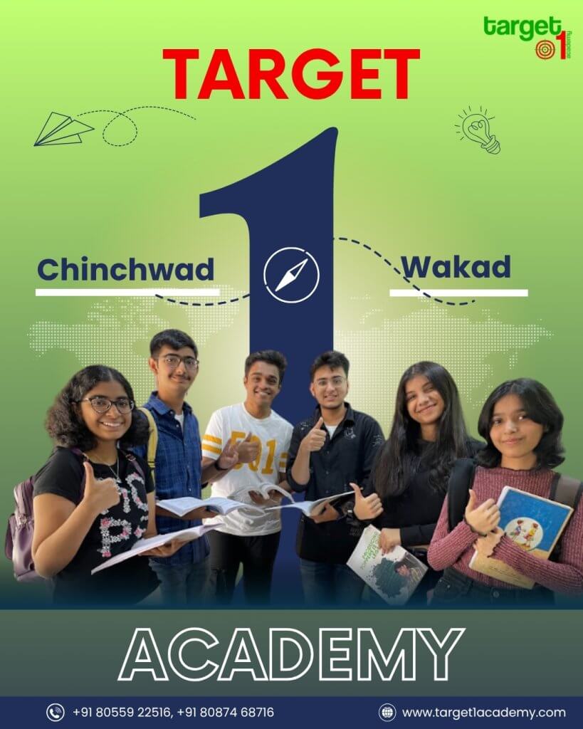 Target 1 Academy toppers celebrating success in NEET, JEE, CET and Foundation exams in Chinchwad and Wakad